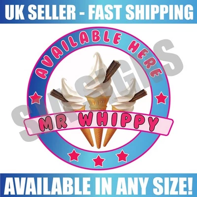 SJA SIGNS Whippy Ice Cream Sold Here - Ice Cream Sticker Ice Cream Van Cafe Window Decal