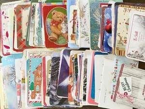 Lote de 200+ tarjetas de felicitación vintage mezcladas de Navidad y surtidas FRENTES álbum de recortes diario basura manualidades - Imagen 1 de 8