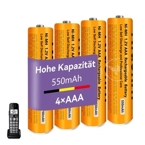 NiMH 550 MAH 1.2V AKUMULATOR AAA do telefonów bezprzewodowych Panosonic BATERIE - Zdjęcie 1 z 12