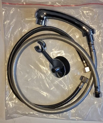 Doccetta Cromata per Lavatesta Parrucchiere Con Kit Antigoccia - Immagine 1 di 2