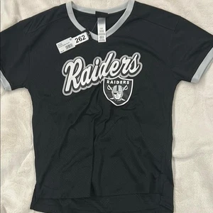 Raiders Girls Black and Gray Shirt M (7/9) Women's SM - Picture 1 of 7