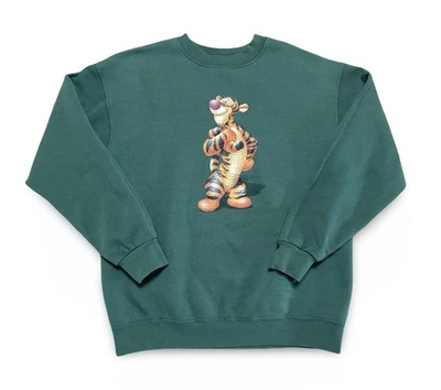 VTG Disney Tigger Sweatshirt Women's Medium Crewneck Green Long Sleeve - Image 1 of 4