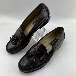 COLE HAAN MEN'S Leather PINCH TASSEL Loafers BURGUNDY Sz 9 C Shoes - Picture 1 of 9