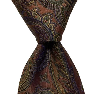 JOS. A. Corbata de seda BANK Signature Collection para hombre ITALIA FLORAL marrón/verde usada en excelente estado - Imagen 1 de 3