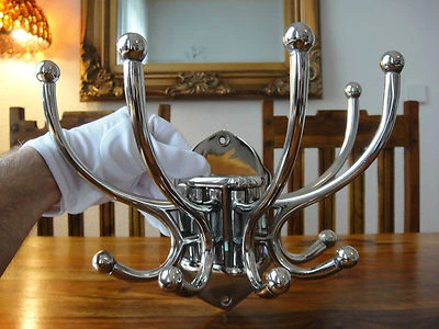 Appendiabiti da parete lusso 10 ganci argento guardaroba Art Nouveau antico gancio da parete