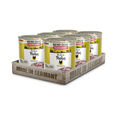 6 x 800 g Bewi Dog Fleischkost nach Wahl Nassfutter Hundefutter Dosen Dog - Bild 1 von 4
