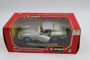 Burago 1966 Ferrari 275 GTB 4 SILVER 1:24 Scale Die-Cast Model Code 0511 NIB - Picture 1 of 6