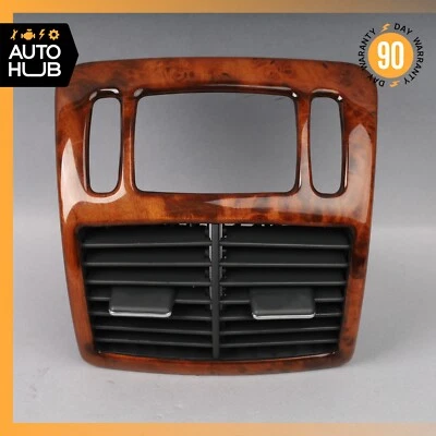 00-06 Mercedes W220 S55 AMG S430 Rear Center Console A/C Air Vent Trim Wood OEM - Image 1 of 4