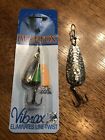 2 Vintage Spoon Fishing Lures - Bkue Fox Vibrax and Nebco Flash Bait 2662  