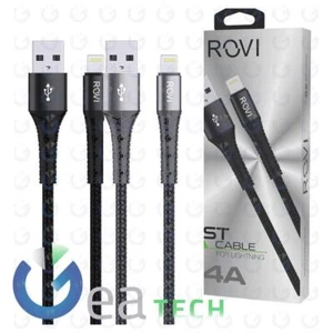 ROVI FABRIC SA21I CAVO RICARICA PER IPHONE 2.4A TRASFERIMENTO DATI TESSUTO NERO - Foto 1 di 2