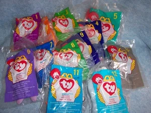 1998 McDonald’s Ty Beanies-Toy Animals, Complete Set of 12 - Picture 1 of 4