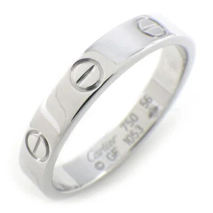 Cartier Ring Love Small Model SM B4085156 Wedding Band Vis 750WG #56 US7.5 - Picture 1 of 5