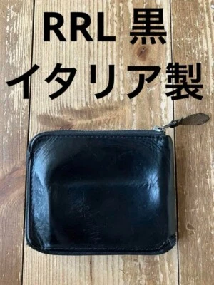 RRL RALPH LAUREN Cartera de Cuero Negra Hecha en Italia TALLA 10.0 x 11.7cm USADA Foto 1 de 4