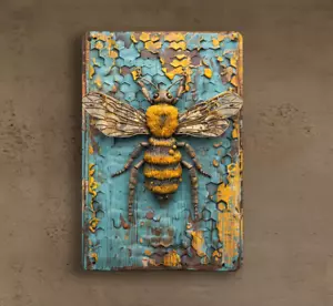 Rustic Country French Wall Decor Flowers Garden Bee Spring Metal Tin Sign 8x12 - Picture 1 of 2