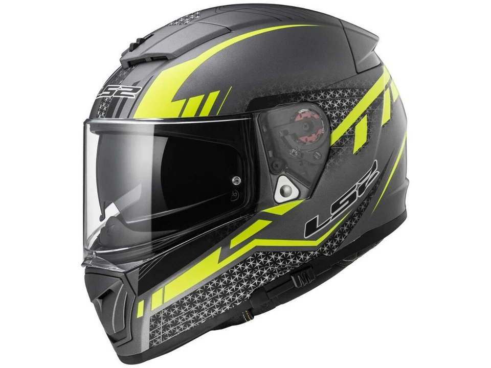 LS2 Integral Helmet FF390 Breaker Split Titanium Yellow Matte Motorcycle Of Kpa - Image 1 of 4