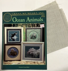 Ocean Animals Leaflet Counted Cross Stitch + Needlework Fabric Cross My Heart - Picture 1 of 4