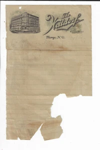 NORTH DAKOTA 1920 THe Waldorf Letter Bill Head Stationary Fargo - Picture 1 of 2
