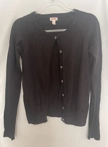 Cat & Jack Cardigan Girls 14 16 Black Sweater Knit Jewel Buttons - Picture 1 of 6