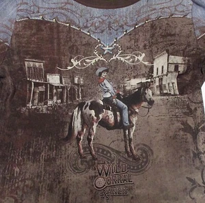 Katina Marie Made in USA Cowgirl, Western Graphic Top Size Large - Picture 1 of 4