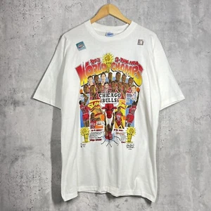 Vintage Chicago Bulls 1993 3-Time NBA World Champs Comic Tee Shirt Gr. L Salem - Bild 1 von 12