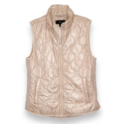 J. Crew Vest S Quilted Primaloft Pale Pink Full Zip Up Mock Neck Women’s Size S  - Image 1 of 4