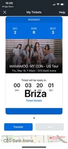 mamamoo ticket MY CON- Baltimore on May 18, sec 2 row R - Picture 1 of 2