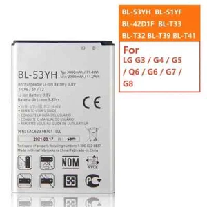 Batería Para LG G3 G4 G5 Q6 G6 G7 G8 BL-53YH BL-51YF BL-T33 BL-T32 BL-T39 BL-T41 - Imagen 1 de 13