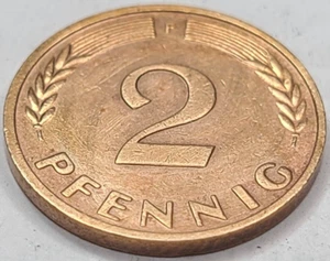 1950 F GERMANY 2 Pfennig KM# 106 US SELLER COMBINED SHIPPING - Picture 1 of 2