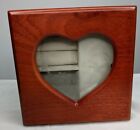 San Francisco Co Music Box Wood Musical Jewelry Heart There is Love Glass 
