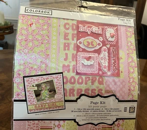 Colorbok Baby Girl Scrapbook Page Kit 12x12 Alphabet Letter Sticker Diecut Paper - Picture 1 of 14