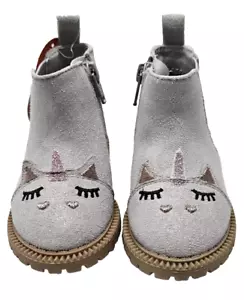 Wonder Nation toddler size 7 Chelsea Critter Unicorn Boots color Gray NEW - Picture 1 of 13