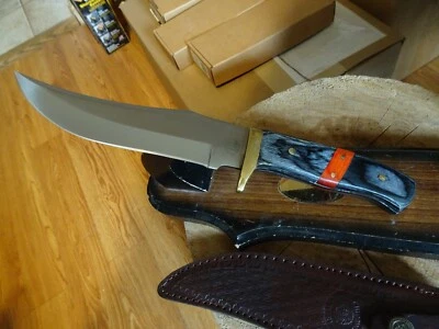 12" Overall Chipaway Fixed Blade Knife Black & Red WOOD HANDLE 440HC STAINLESS B - Image 1 of 4