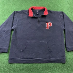 Vintage US Polo ASSN. Hoodie Mens Large Blue Y2K Pullover 1/4 Zip Sweatshirt - Picture 1 of 6