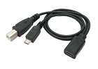 Kabel USB 3.1 30 cm Typ C Gniazdo do 2.0 Micro B i Typ B Wtyczka Adapter Czarny