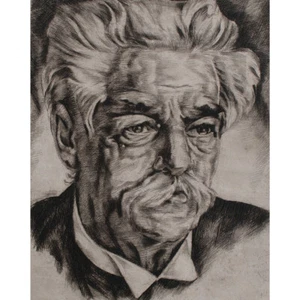 Eberhard Tacke Albert Schweitzer retrato arte alemán oriental signo grabado 1952 - Imagen 1 de 5