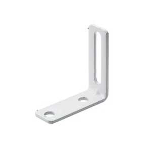 Verstellwinkel mit Langloch Montagewinkel Möbelwinkel 55 x 55 x 20 mm Weiß - Bild 1 von 1