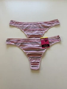 Lot of 2 MAIDENFORM Women's Sz M Cotton Comfort Thong Panties Underwear DMCOTG - Picture 1 of 4