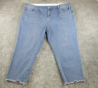 Beme Womens Jeans 22 L23 Cropped Leg Blue Denim Stretch High Rise Frayed