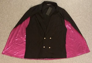 New Unisex Sleeveless Blazer / Cape With Pink Iridescent Lining Size S - Picture 1 of 4