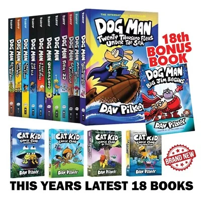 Dog Man Graphic Novels 18 Books Set Hardcover Dogman Full Set Kids - Brand NEW - image 1 of 4