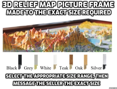 Cadre photo profond carte en relief 3D toute taille cadre sur mesure, carte modèle - Photo 1/4