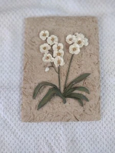 Ceramic Wall Plaque Flowers Daisies Beige Background 4 1/2" x 6 1/2" Excellent - Picture 1 of 4