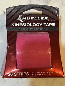 MUELLER Kinesiology Tape, 20 Pre-Cut Strips, 2 Inch x 16.4 Ft PINK NEW - Picture 1 of 2