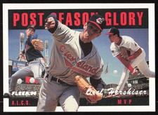 1996 Fleer Post Season Glory Insert #3 Orel Hershiser Cleveland Indians