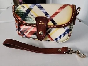 Dooney & Bourke  Tartan Plaid Flap With Snap Closure Wristlet  - Picture 1 of 10