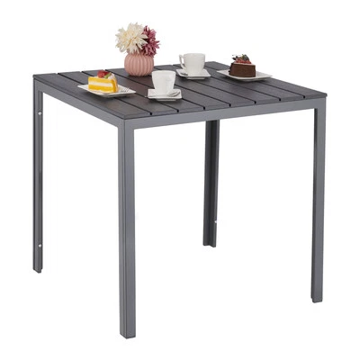 Gartentisch Balkontisch Terrassentisch Outdoor-Tisch wetterfest grau quadratisch - Bild 1 von 4