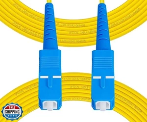 Fibergaga-100m(328ft) OS2 SC to SC Fiber Patch Cable Single Mode, Simplex, Le - Picture 1 of 5