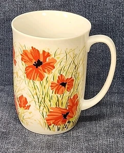 Set 6 Fitz & Floyd Neiman Marcus Hand Painted "Poppy" Mugs Vintage Japan u-7F - Picture 1 of 7