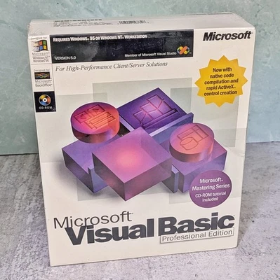 Microsoft Visual Basic Professional Edition Version 5.0 Academic BRAND NEW SEALE - Image 1 of 4
