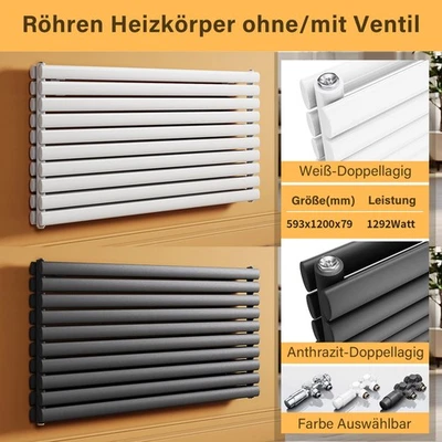 Disgin Heizkörper Horizontal Paneelheizkörper Doppellagig Seitenanschluss 120x59 - Bild 1 von 4